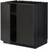 METOD Base cabinet with shelves/2 doors - black/Nickebo matt anthracite 80x60 cm
