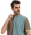 Activ Tri-Tone Buttons Closure Short Sleeves Pique Polo Shirt - Olive, White & Teal