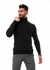 Andora Knitted Ribbed High Neck Pullover - Black