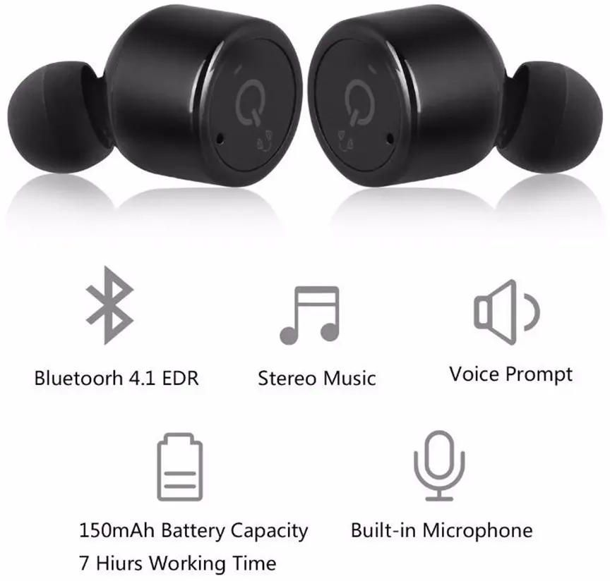 Wireless Bluetooth Earphone Mini Invisible Cordless Headset CSR 4.1 Earbuds Headset with Mic