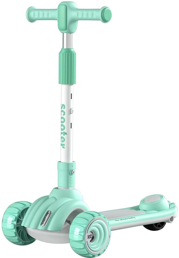 Jordan Portable 3 Wheels Kids Pedal Scooter with Adjustable Height  - Bluish Green