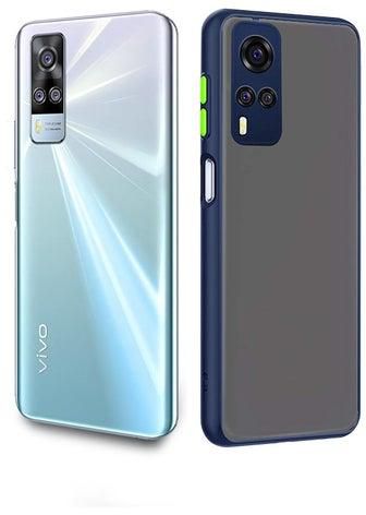 غطاء حماية خلفي شفاف غير لامع من السيليكون لهاتف Vivo Y51 (2020 ، ديسمبر) 4G / Vivo Y53s 4G أزرق