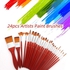 Generic 24pcs Acrylic Paint Brushes Set Nylon Hair Artist