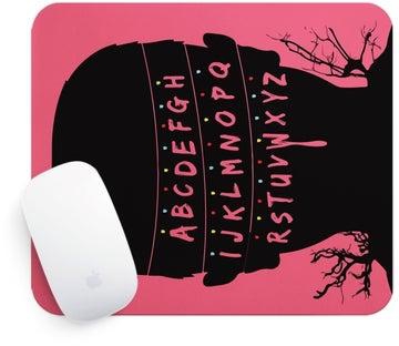 Eleven Upside Down Rectangle Mouse Pad Pink/Black