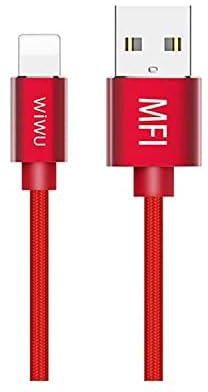 WIWU WP201 Lightning To USB Cable Extreme Speed Data Cable 2.4A, Red - 1m