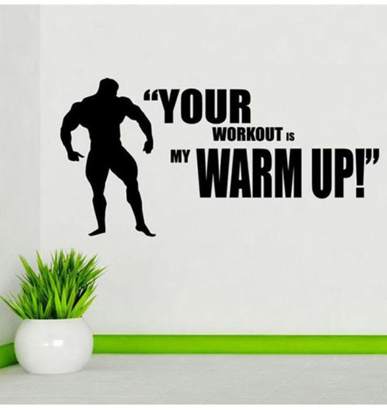Spoil Your Wall Gym Quote Wall Decals Black 50x100cm