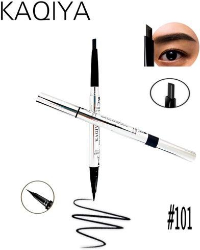 قلم تحديد العيون الأسود 2 في 1 وقلم تحديد الحواجب من النوع 101