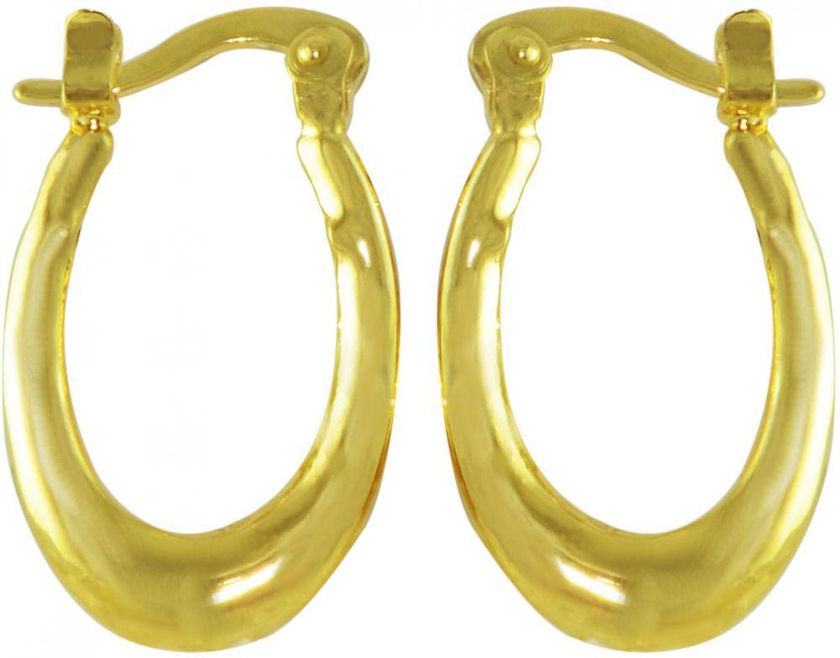 Vera Perla18K Gold-Plated Plain Oval Shaped Earrings