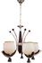 Chandelier 5 Lamps Made From Iron And Wood Silver *dark Brown Color