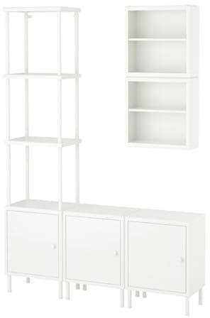 DYNAN Shelving unit with 3 cabinets, white