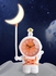 Astronaut Rechargeable LED Table Lamp with Clock and Alarm Clock, Adjustable Study Desk Lamp with Pencil Sharpener, LED Table Reading Light and Night Light for Kids (Orange)