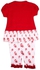 Fashion 2pc Girls Set(Top And Trouser) - Red And White