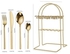 24-Piece Cutlery Set With Stand Gold 8.26x0.98cm