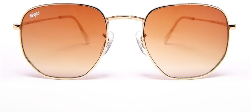Vegas Unisex Sunglasses V2021 - Gold & Brown