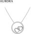 Auroses Silver Necklace Hearts 925 18K White Gold Plated