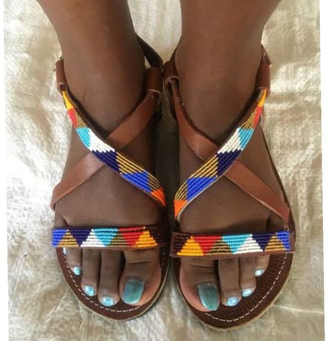 Beautiful Maasai Ladies Leather Sandals