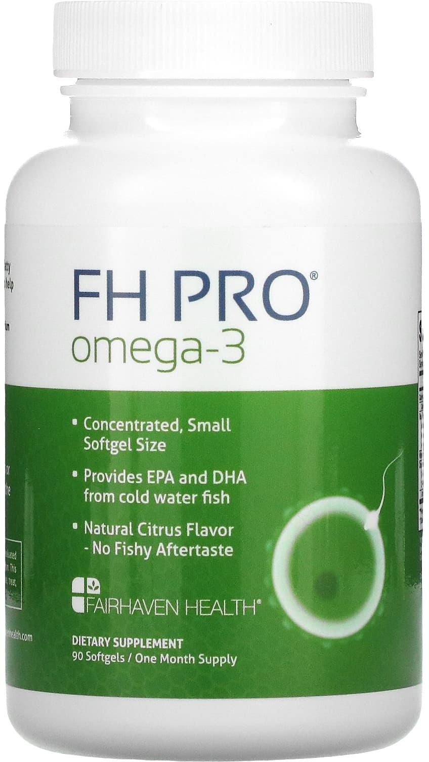 Fairhaven Health‏, FH Pro Omega-3 ، حمضيات طبيعية ، 90 كبسولة هلامية