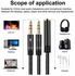 Headphone 3.5mm Splitter Mic Cable for Computer, Headset 3.5mm Female to 2 Dual Male Microphone Audio Stereo Jack Earphones Port to Gaming Speaker PC Adapter