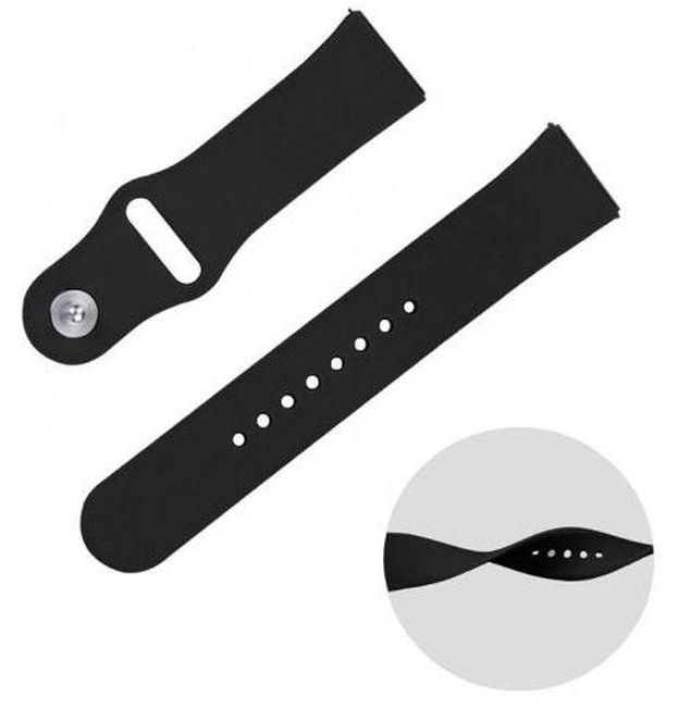 Replacement Silicone Sport Strap 22mm For Huawei GT / GT2 46mm Smart Watch _ Black