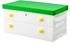 FLYTTBAR Box with lid, green, white