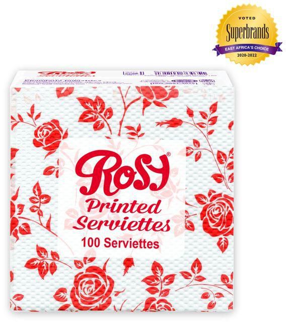 Rosy Printed Serviettes 100 Sheets
