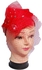 Joyful Kids Dressy Feather Hat- Red