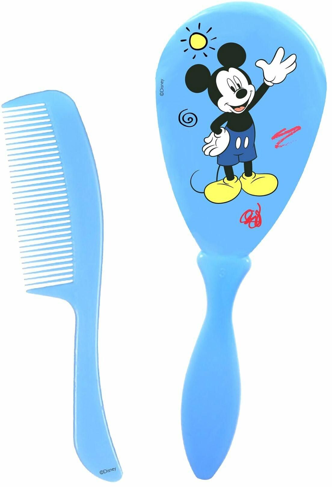 Disney Mickey Mouse Comb And Brush Set TRHA1722 Blue Pack of 2