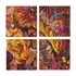 4-Piece Animals Design Framed Vinyl Tableau Multicolor 40x40cm