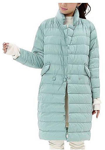 Gamiss Female Thin Duck Long Down Jacket - Mint Green