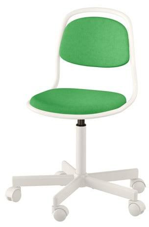 ÖRFJÄLL Children&#39;s desk chair, white, Vissle bright green
