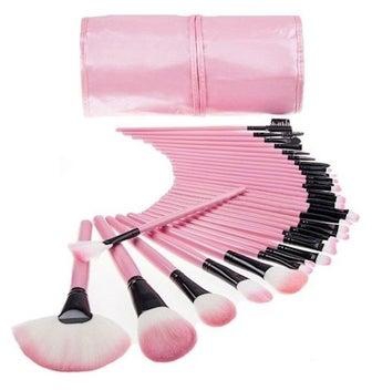 32-Piece Professional Makeup Brush Black/Pink