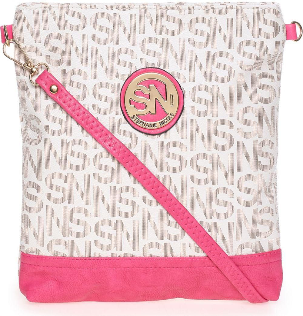 Stephanie Nicole PSN8507C Monogram Crossbody Bag for Women, Pink/Beige