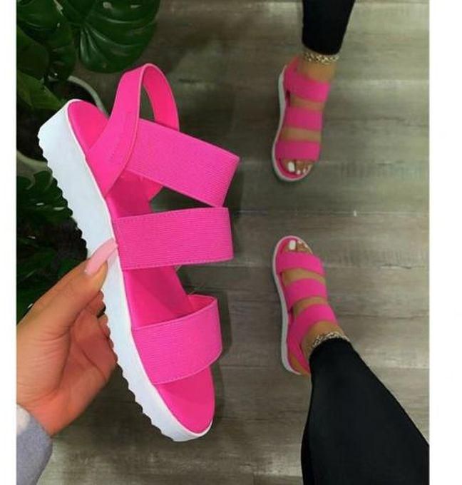 Exotic Quality Ladies Women Flat Sandals-pink