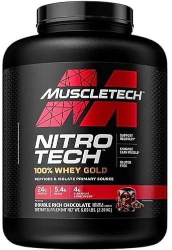 Muscle Tek Nitro-Tech Repair Weight-Loss Formula Whey Protein Powder for Men and Women (Chocolate, Fudge, 4 lbs)