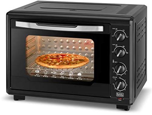 Black & Decker 2000W 55L Toaster Oven, 90-230° Temp Setting Double Grill And Double Glass Door For Safety+Multiple Accessories, With Rotisserie For Toasting Baking Broiling TRO55RDG-B5