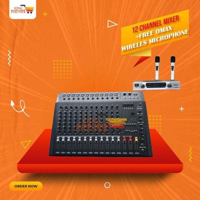 Omax Mixer 12 Channel Powered Mixer With Wireless Microphone Anniversary Sale