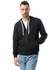 Izor Zipped Hooded Comfy Sweatshirt - Black