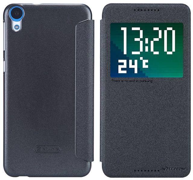 NILLKIN Sparkle Slim Flip Leather Folio Case Cover for HTC Desire 820 - Black