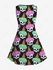 Gothic Skull Ice Cream Print Sleeveless A Line Dress - M | Us 10