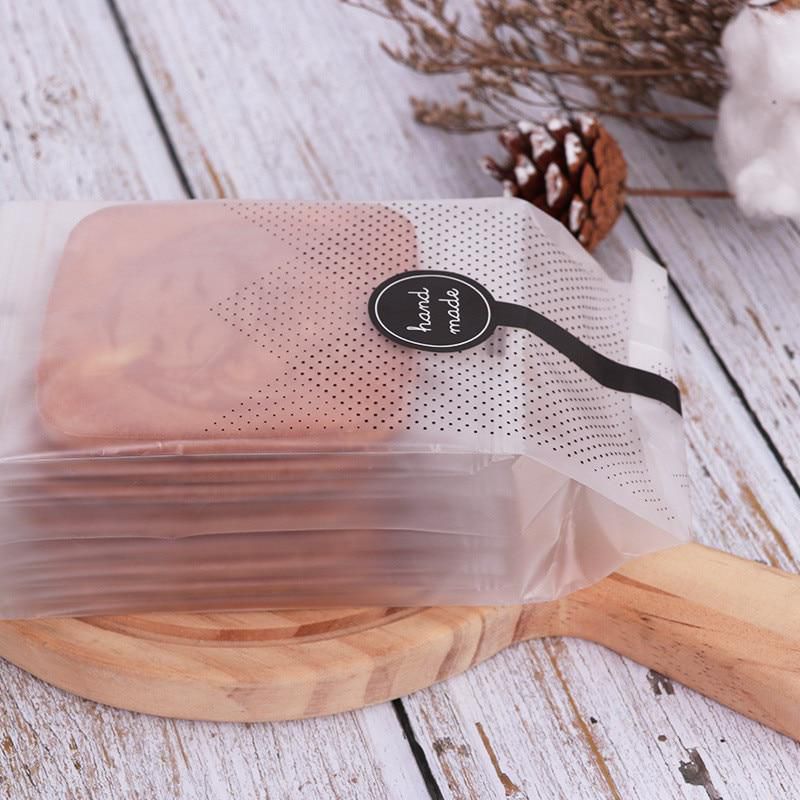 30 Pieces / Set Baking Packing Bread Bag Black Wave Point Gradient Toast Bag Bread Bag Biscuit Bag