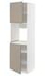 METOD خزانة عالية لفرن مع بابين/أرفف, أبيض/Ringhult رمادي فاتح, ‎60x60x200 سم‏ - IKEA