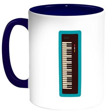 Musical Instrument Piano Printed Coffee Mug White/Blue
