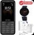 Vonex X10+2.4" -Button /Kabambe /Mulika Phone+ Earbuds, Classic Watch