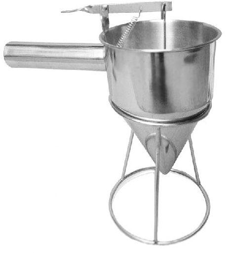 Cake mix distributor, Made of stainless steel.