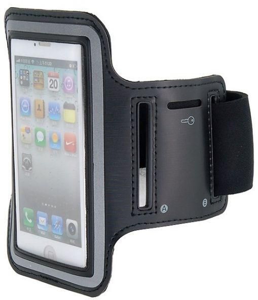 Durable Sports Armband runing armband leather Case Arm Strap Holder for iPhone 5 5S (black)