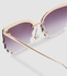 Women's Sunglass With Durable Frame Lens Color Grey Frame Color Gold