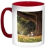 Reading In Nature Printed Coffee Mug Red/White/Brown 11ounce