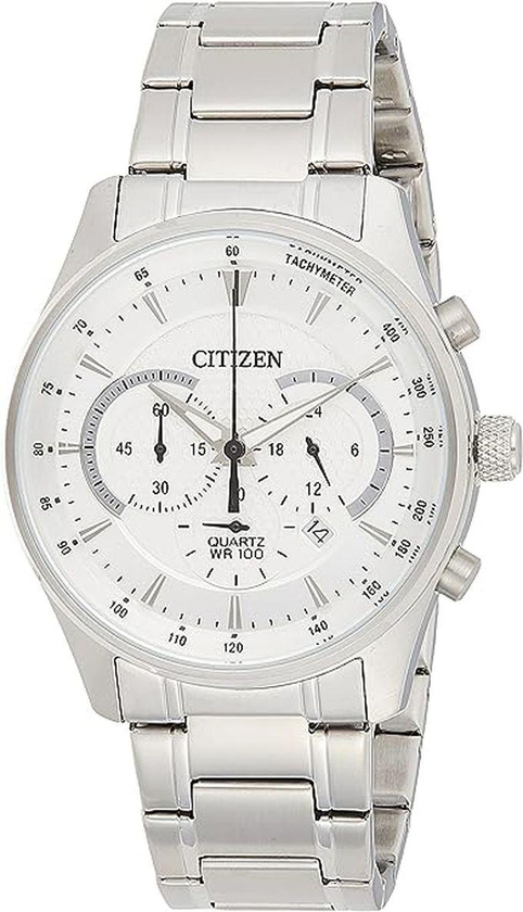 Citizen Watches ساعة سيتيزن كرونوغراف كوارتز بمينا فضي للرجال AN8190-51A