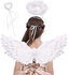 Angel Wings, Tiara And Wand, 3 Pieces Set