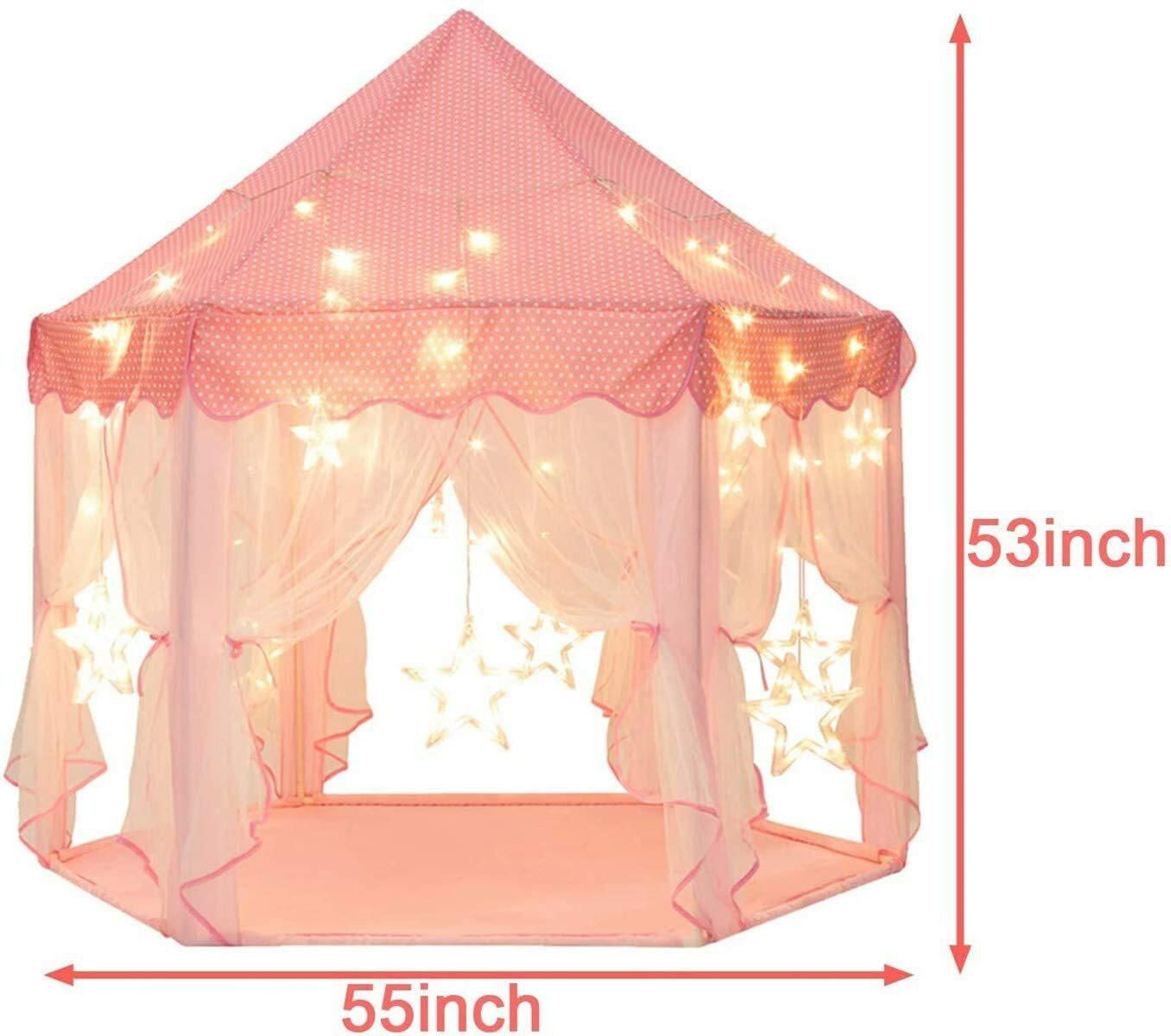 Generic Mumoo Bear Princess Castle Tent For Girls Fairy Play Tents For Kids Hexagon Playhouse For Children Or Toddlers Indoor Or Outdoor Games (Pink)